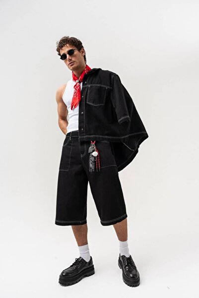 go gang own Σετ πουκάμισο και τζιν σορτς Syndicate Τζιν oversized