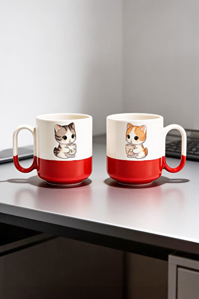 BB TRADE 2-Piece Cat Design Pro Mug Set