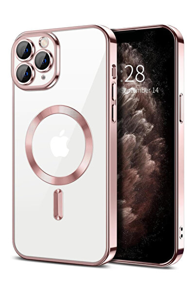 OEM Husa Luxury Magnetica, protectie camere, pentru iPhone 11 Pro, Rose Gold