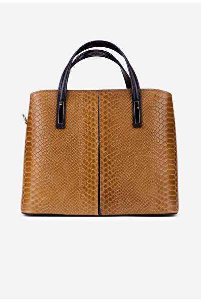 Dasha Brown women's bag made of crocodile-look Leather
