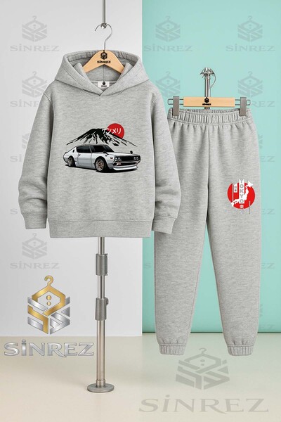 SİNREZ Set de trening cu glugă pentru copii, unisex, CAR TOKYO MOUNTAIN ONUNDE