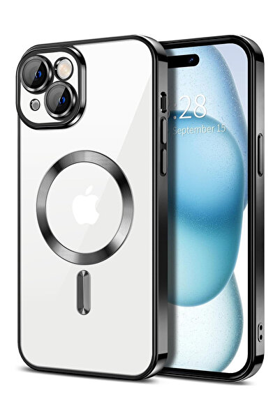 OEM Luxury Magnetic Case, camera protection, for iPhone 15 Plus, Black