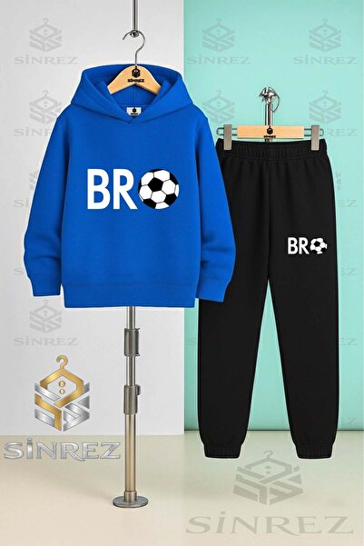 SİNREZ Children's Unisex Bro Top Yazi Byz Hooded Tracksuit Set