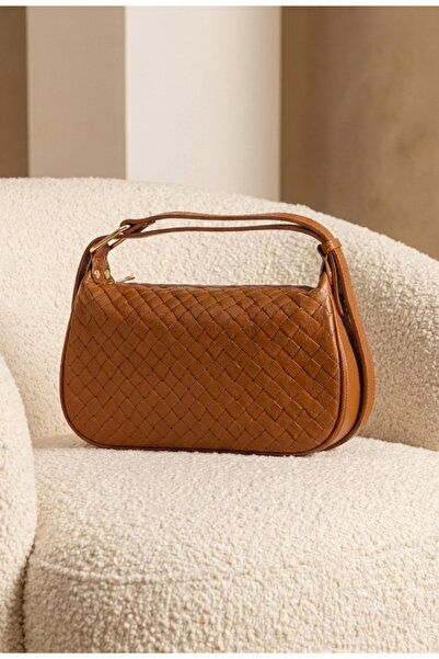 Dasha Women's brown bag made of natural Leather with Patterned