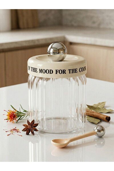 FARALYAHOME Vacuum Lid Glass Jar 320 ml Presentation Jar Decor Jar Storage Co...