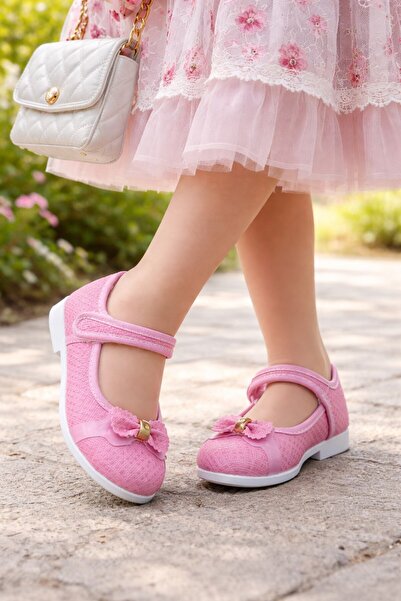 ALTUNTAŞ Devojčica Baletanke Velcro srebrna mašna detaljna neklizajuća Lagan ...