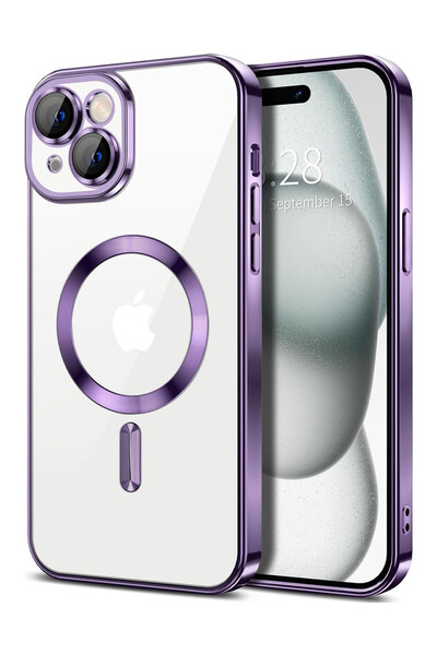 OEM Husa Luxury Magnetica, protectie camere, pentru iPhone 15, Mov