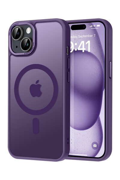 VERTEK Husa Magnetica din Silicon Matte Transparent pentru iPhone 11 - Mov