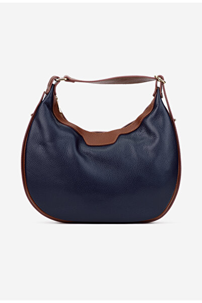 Dasha Women's navy blue and brown textured Leather bag