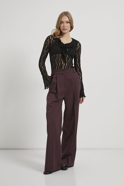 Arma Life ARMALIFE 213 Plisirane palazzo pantalone sa zadnjim džepovima i fil...