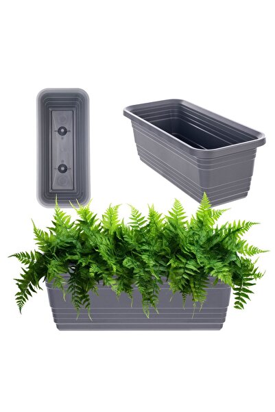 KADAX Ghiveci de balcon, ghiveci de flori, 40 cm, antracit, cutie de flori