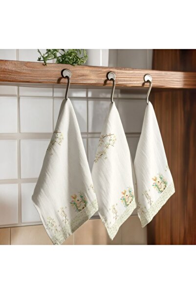 Lenjerii Deosebite Kitchen towel 45x65cm Easter, 100% Cotton , YoYo with bunn...