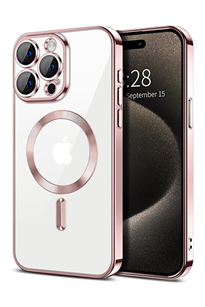 OEM Luxury Magnetic Case, camera protection, for iPhone 15 Pro, Rose Gold