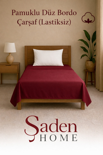SADEN HOME Pamuk komad jednostranog kreveta bordo vredan Čaršav 0x240 cm