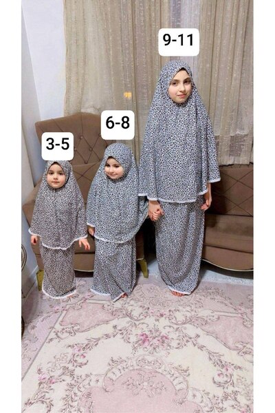 ALDAIYR 3 قطع ثوب صلاة للأطفال قطن قماش
