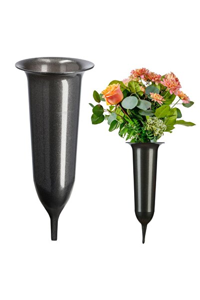 KADAX Vază Flacon pentru cimitir 30cm flori artificiale inserate cu spiță de ...