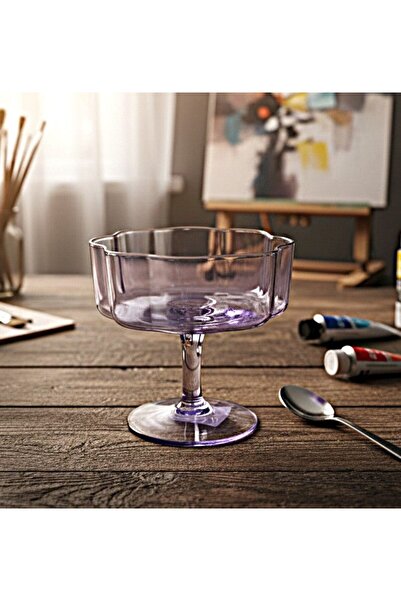 AKDC كأس كوكتيل بنفسجي شفاف سعة 250 مل - أواني زجاجية أنيقة للكوكتيلات والموك...