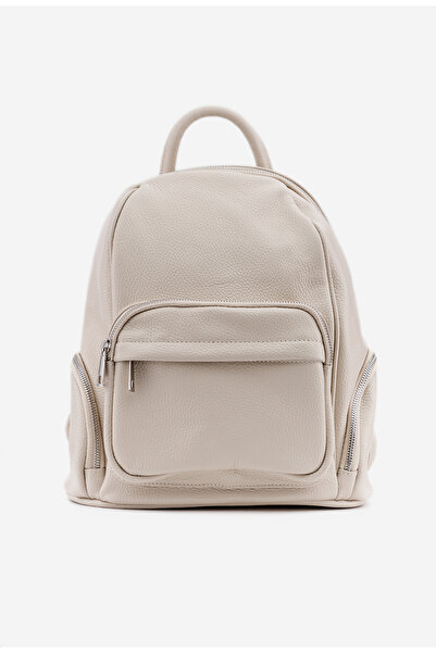 Dasha Rucsac dama bej deschis din piele cu buzunare
