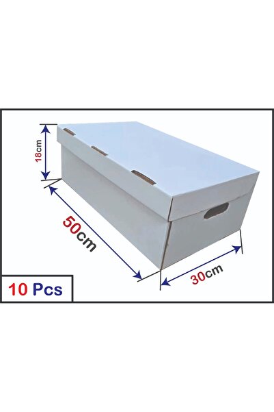 Geneic كرتون تركيب بغطاء متصل ومقابض يد مقاس 50*30*18 ( 10 قطع )
