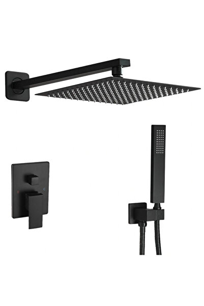 AT Performance Matte Black Bathtub-Shower System Wall-Mounted 10" Rain Shower...