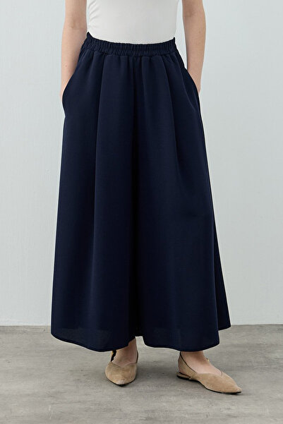 Merwishop Merwish Comfy Crepe Trouser Skirt 1782 Navy Blue