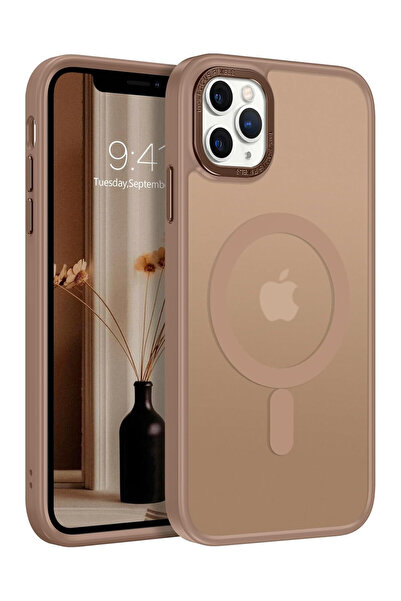 VERTEK Διαφανές ματ μαγνητική θήκη σιλικόνης για iPhone 15 Pro - Χρυσή