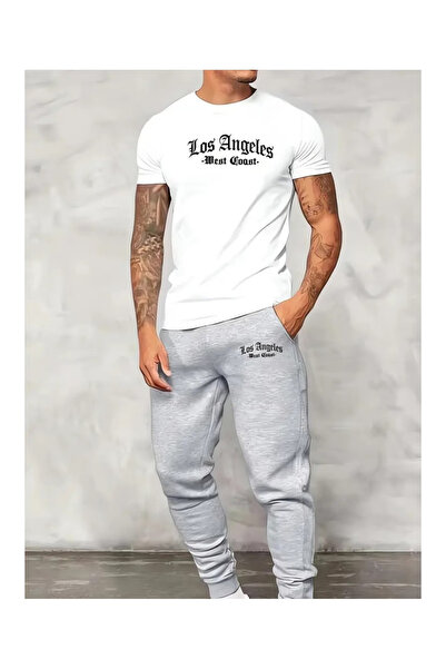 PENTHİLUS Men's T-Shirt and Trousers Set - Men's Two-Piece Set - Summer Botto...