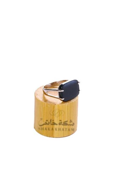 Shaka Khatam Square Blue Silver Ring