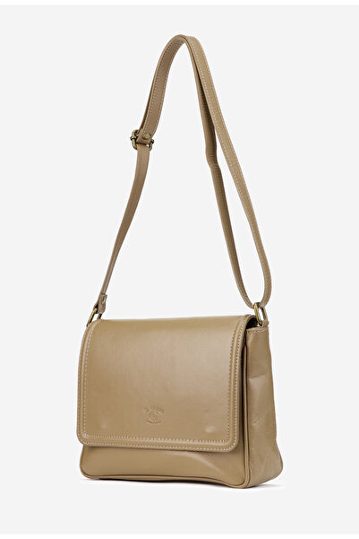 Dasha Geanta dama taupe din piele naturala