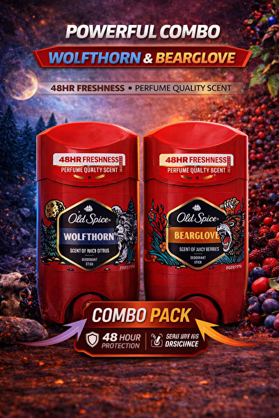 Old Spice مزيل عرق وولفثورن آند بيرغلوف، ستيك، انتعاش يدوم 48 ساعة، 2 × 50 مل