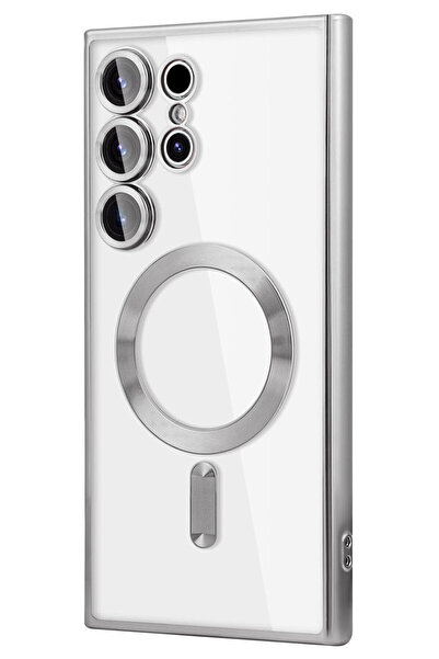 VERTEK Luxury Magnetic Case, camera protection, for Galaxy S25 Ultra, Silver
