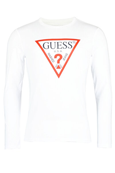 Guess T-Shirt CN LS Original Logo Langarmshirt