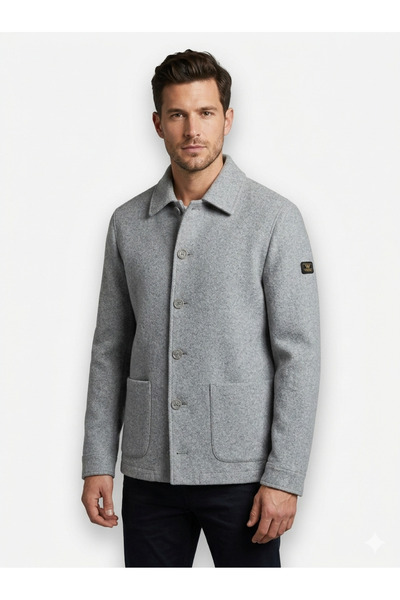 İMAJ MAĞAZACILIK Modern Kesim Antrasit Gri Erkek Mevsimlik Kaşe Ceket