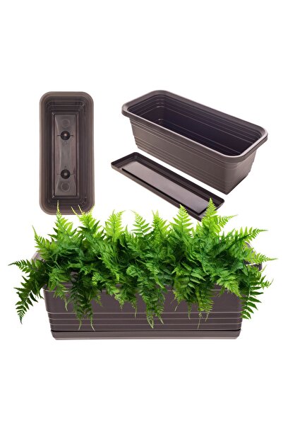 KADAX Balcony Flowerpot 40cm + Mocha Saucer