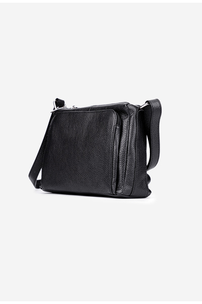 Dasha Black women's bag made of textured Leather