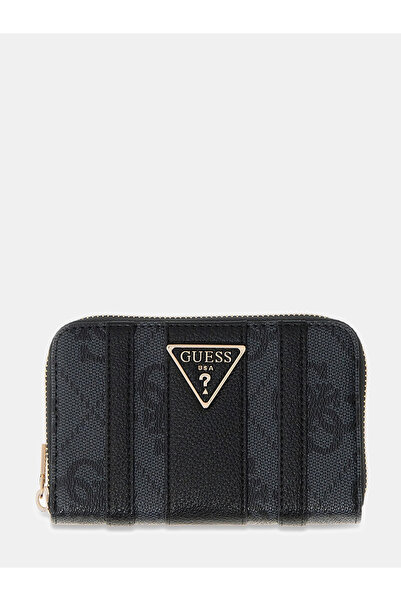 Guess Laurel II Mărime medie cu fermoar pentru femei, antracit portofel SWSS7...