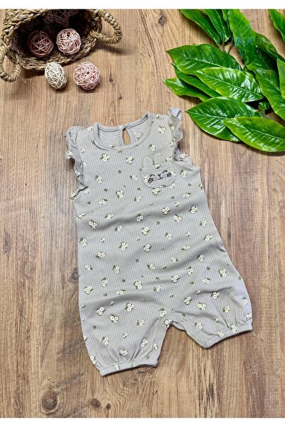 Des Biens Baby Girl Short Jumpsuit Summer Sleeveless Brown with Snap Buttons ...