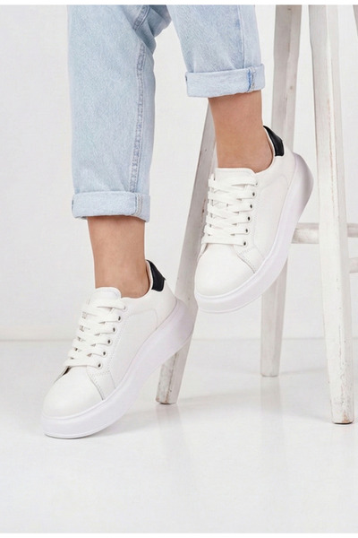 Dasha Pantofi dama NUR din piele naturala alba cu negru