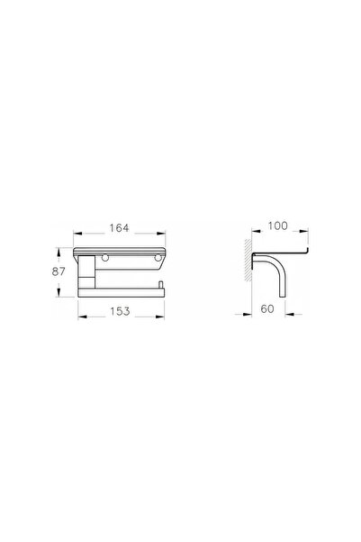 VitrA Arkitekta A44444 Tuvalet Kağıtlığı (Etajerli)