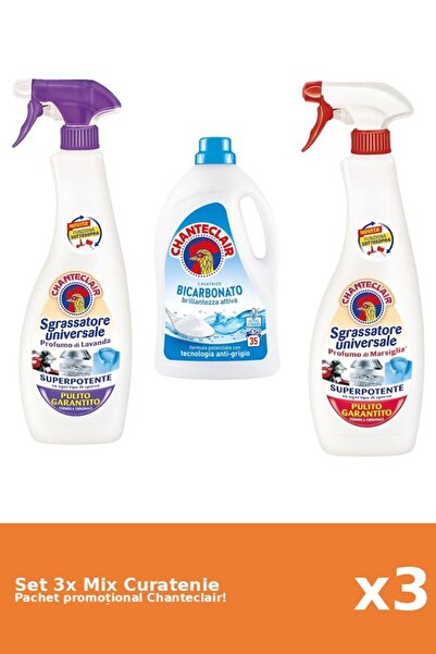 Chanteclair Set 3 Mix Curatenie Chanteclair: Bicarbonat, Marsilia, Mosc Alb