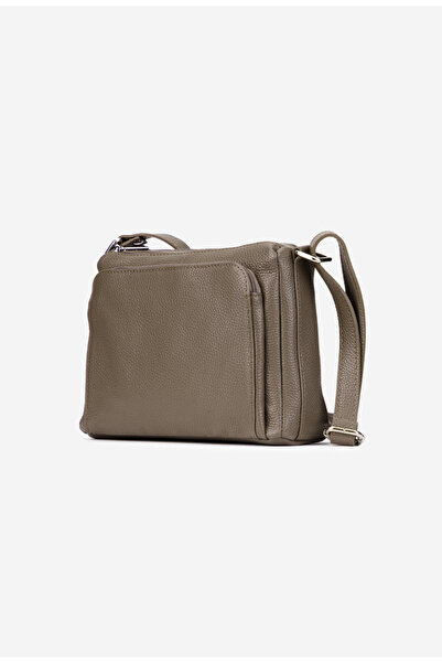 Dasha Taupe women's bag made of textured Leather