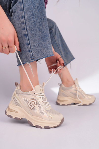 Guja Kadın Bej Gizli Dolgu Taban Sneaker