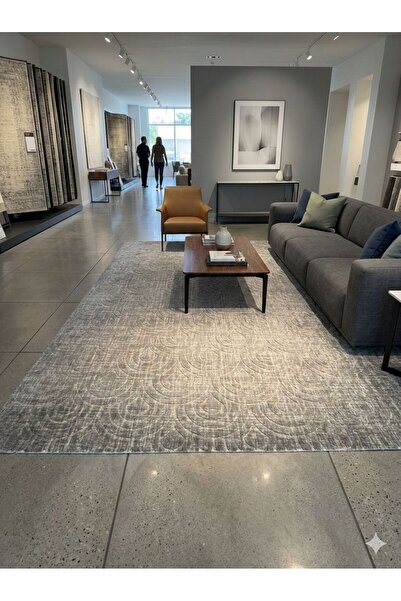 Dinarsu Prime Cozy Gri Jel Kesme Halı Yolluk