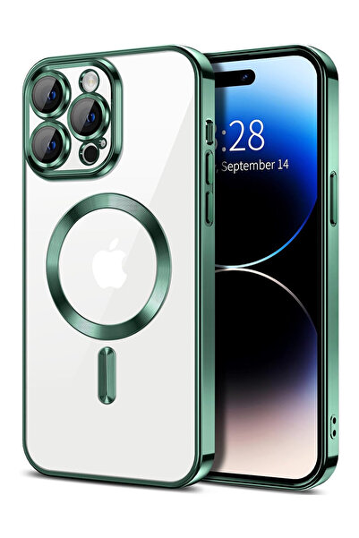 OEM Husa Luxury Magnetica, protectie camere, pentru iPhone 14 Pro Max, Verde