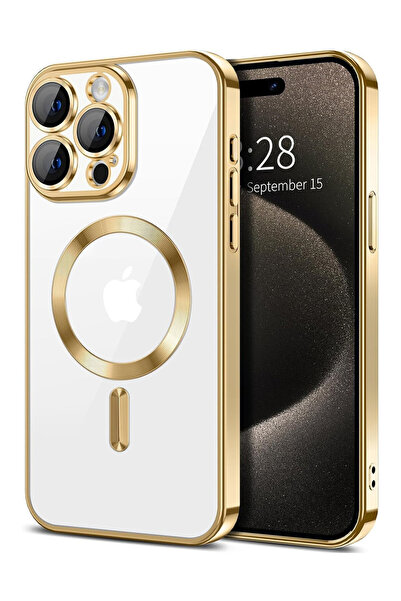 OEM Luxury Magnetic Case, camera protection, for iPhone 15 Pro, Gold