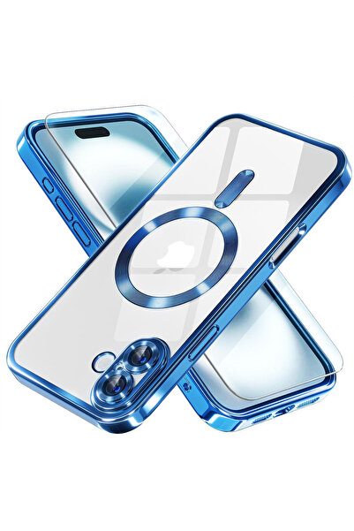 VERTEK Husa Luxury Magnetica, protectie camere, pentru iPhone 16 Plus, Albast...