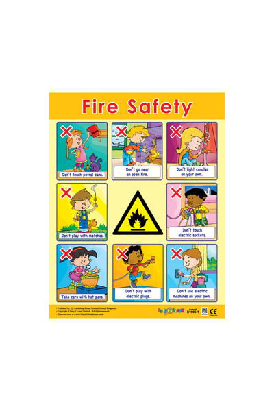 123Publishing House السلامة من الحرائق - لوحة جدارية باللغة الإنجليزية