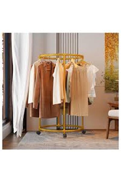 No branded Suport auriu cu roți, metalic rotativ pentru haine, 40 kg 135 x 75