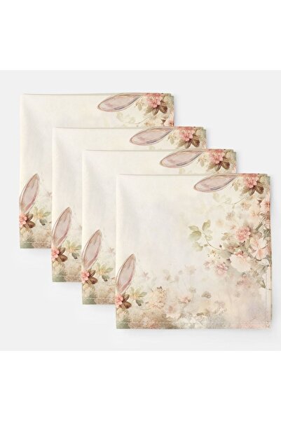 Lenjerii Deosebite Servet masa 45x45cm, set 4 bucati din bumbac, Elon floral ...