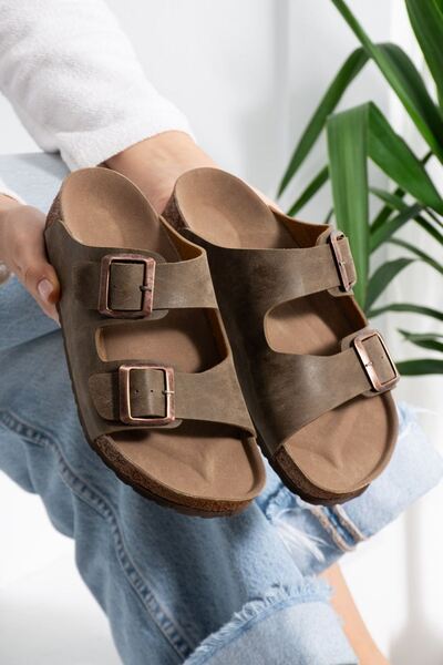 FUGA MODA Arona Mink Nubuck Διπλή Σόλα Φελλού Ορθοπεδικό Premium Παντόφλες